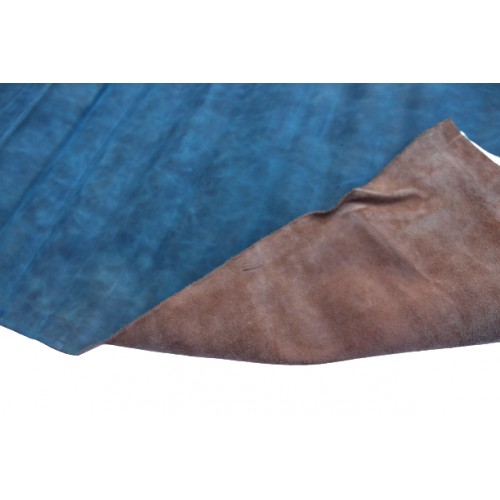 O46 Piele captuseala, albastru/turcoaz cu grosimea de 1.2-1.4 mm