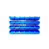 Panou metalic orizontal cu 24 cutii organizare albastre, 630x380x15 mm